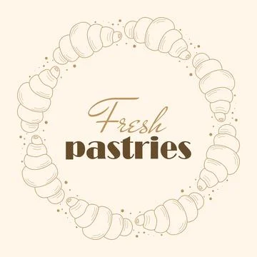 Fresh pastries sign vector graphics Stock Illustration