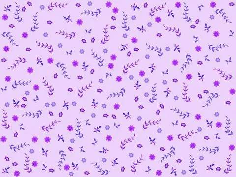 Fresh pattern background with small flowers and leaves Stock Illustration