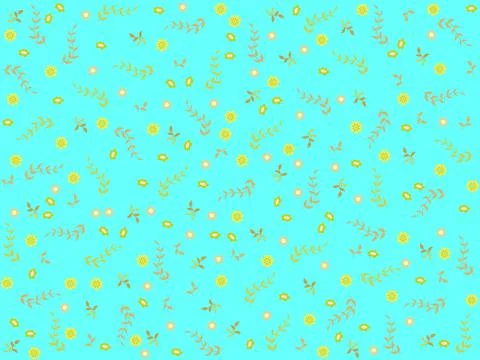 Fresh pattern background with small flowers and leaves Stock Illustration