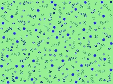 Fresh pattern background with small flowers and leaves Stock Illustration