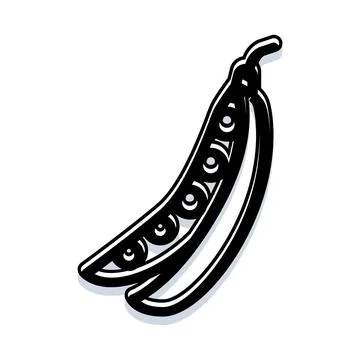 Fresh pea pod vector icon illustration design Stock Illustration