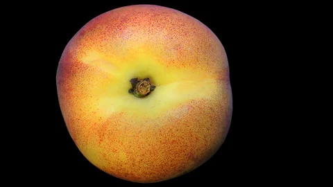 Fresh Peach on Black Background – close up, detail Stock Footage 91705012