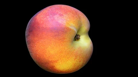 Fresh Peach on Black Background – close up, detail Stock Footage 91705040