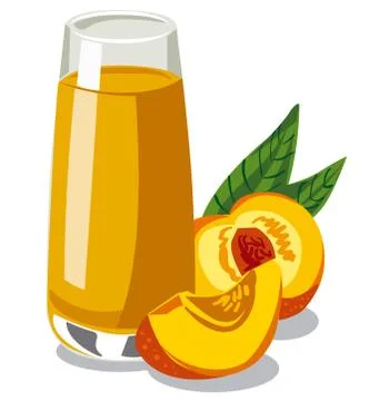 Fresh peach juice Stock Illustration