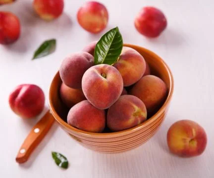 Fresh peaches Stock Photos