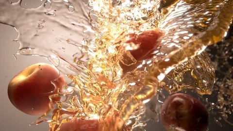 Fresh peaches slow motion in water flow. 8k video Stock Footage 75166911