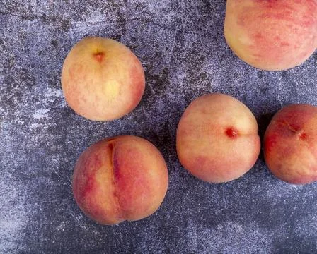 Fresh peaches on the table Stock Photos