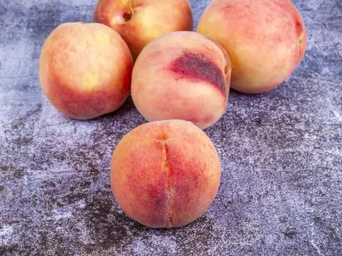 Fresh peaches on the table Stock Photos