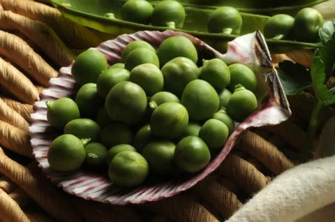 Fresh peas in the shell Stock Photos
