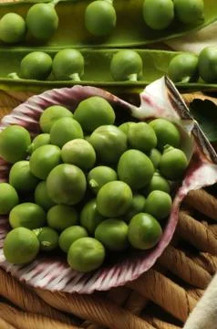 Fresh peas in the shell Stock Photos