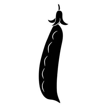 Fresh peas. Vegetable ingredient for the kitchen. Silhouette. Stock Illustration