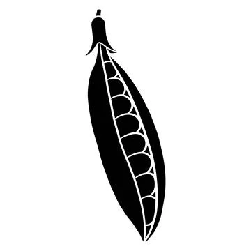 Fresh peas. Vegetable ingredient for the kitchen. Silhouette. Stock Illustration