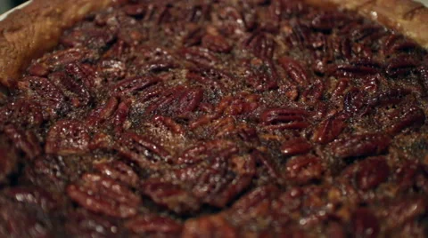Fresh Pecan Pie CU Video stock 47649271