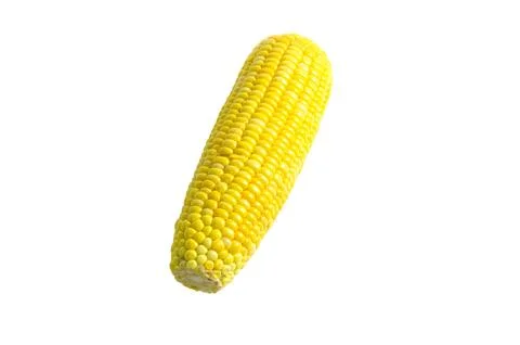 Fresh peeled corn isolated on white background. Stock Photos