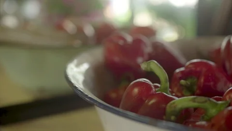 Fresh Pepper In Tray Close Up Stock Footage 106555676