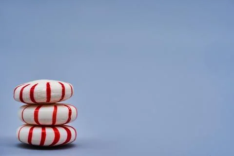 Fresh peppermint candy stacked hard candy Stock Photos