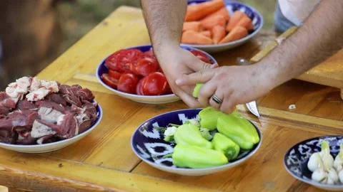 The fresh peppers are cleaned Stock Footage 243268561