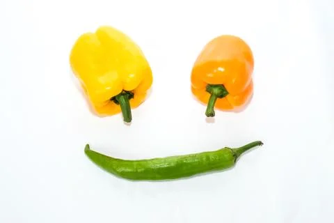 Fresh peppers on a white background Stock Photos