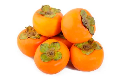Fresh persimmon fruit Stock Photos