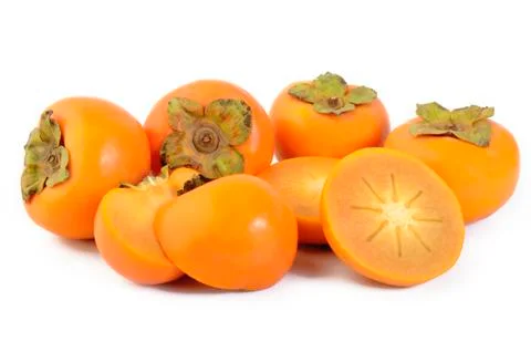 Fresh persimmon fruit Stock Photos