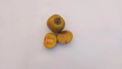 A Fresh Persimmon on A White Background Stock-Footage 337925134