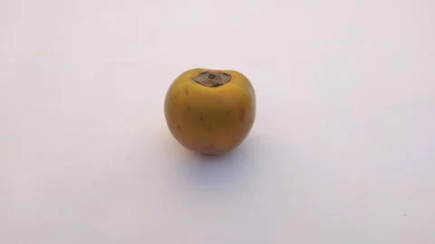 A Fresh Persimmon on A White Background Vídeo Stock 337925139