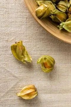 Fresh physalis on table Stock Photos