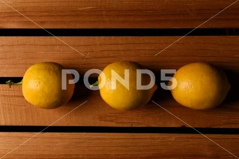 Fresh Picked Lemons On Top Of A Wooded Packing Crate