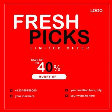Fresh Picks Template Stock Illustration