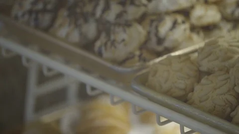 Fresh pignoli pine nut cookies Stock-Footage 73903256