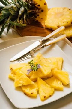 Fresh piled pineapple Stock Photos