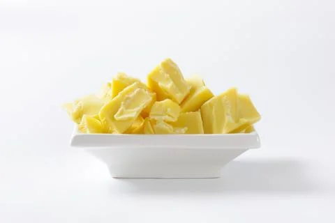 Fresh pineapple chunks in a white bowl Stock Photos