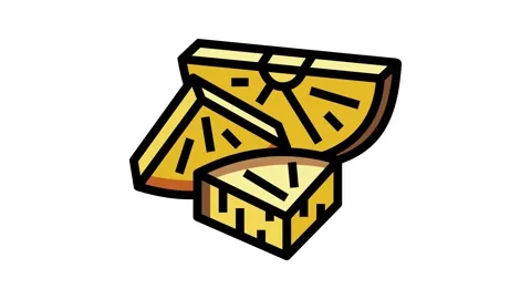 Fresh pineapple color icon animation Stock Footage 225054732