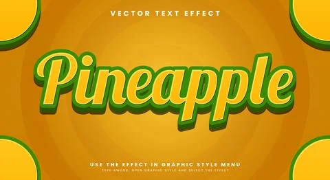 Fresh Pineapple editable text effect Template Stock Illustration