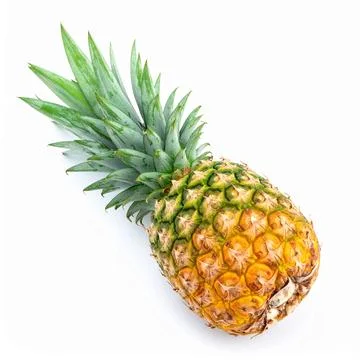 Fresh Pineapple Fruit Isolated on White Background Representing Tropical Or.. Stock Photos