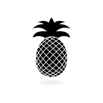 Fresh pineapple fruit vector black icon. EPS 10. Tropical fruits illustration Stock-Illustration