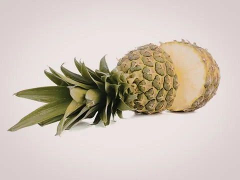 Fresh pineapple fruit on white background 写真素材
