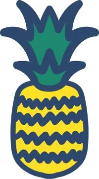 Fresh pineapple hand drawn vector illustration 스톡 일러스트