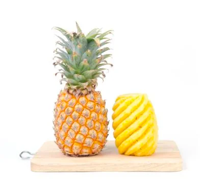Fresh pineapple isolated on white background Stock Photos