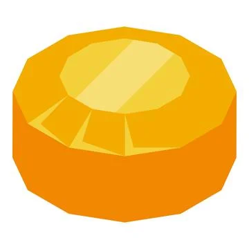 Fresh pineapple slice showing its texture and vivid color Stockillustratie