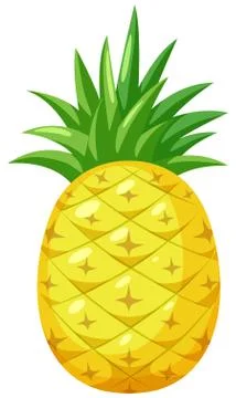 Fresh pineapple on white background Stock Illustration