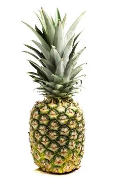 Fresh pineapple on white background Stock Photos