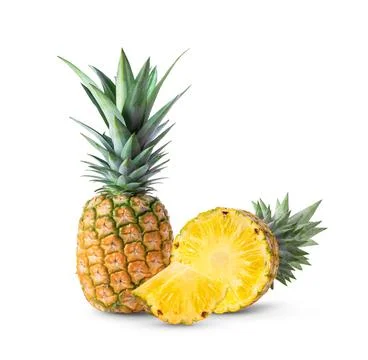 Fresh pineapple on white background Stock Photos