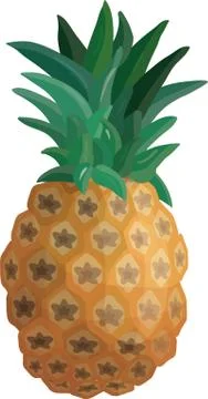 Fresh pineapple on white background - vector eps Illustrazione stock