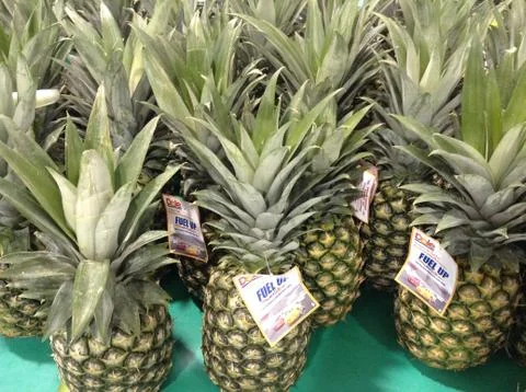 Fresh Pineapples Cluster Stock Photos