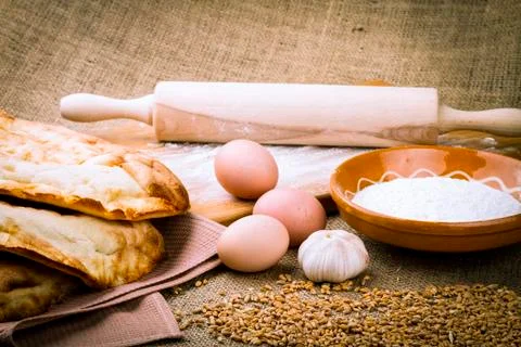 Fresh pita bread Stock Photos