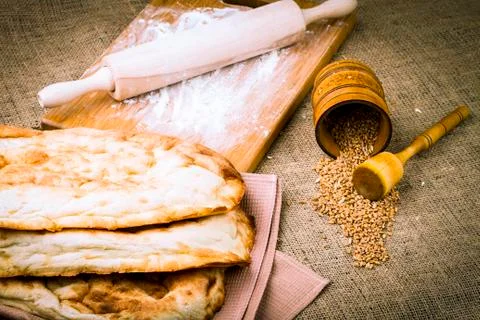 Fresh pita bread Stock Photos