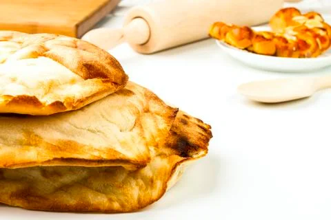 Fresh pita bread Stock Photos