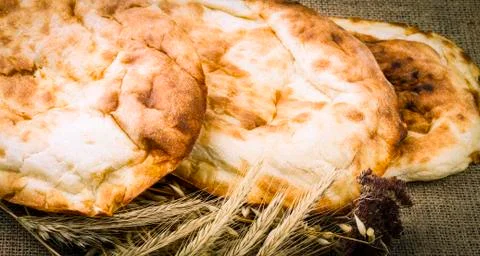 Fresh pita bread Stock Photos