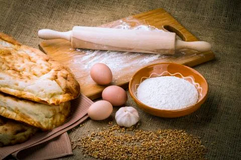 Fresh pita bread Stock Photos